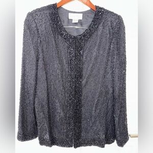 Vintage Laurence Kazar silk, beaded Jacket size PM